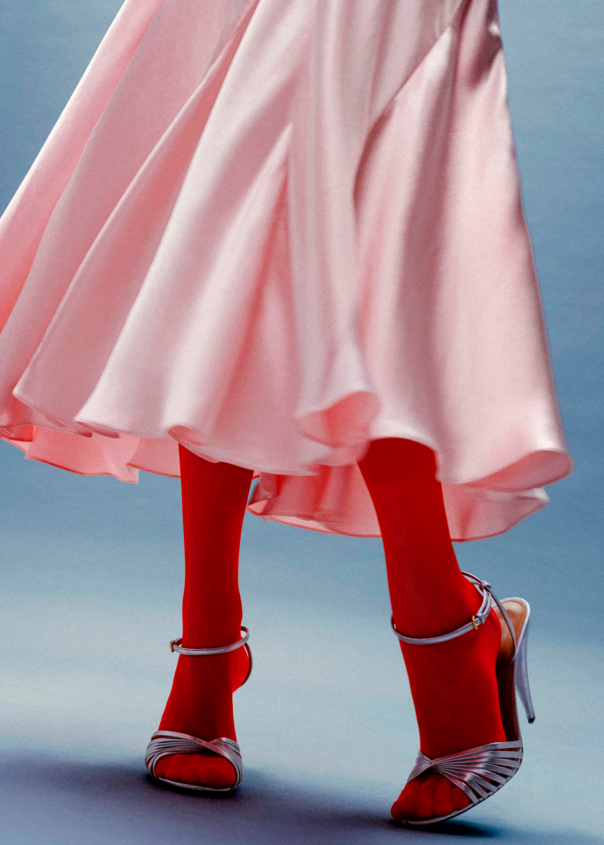 Pink satin Anna October dress for daytime wedding guest dressing