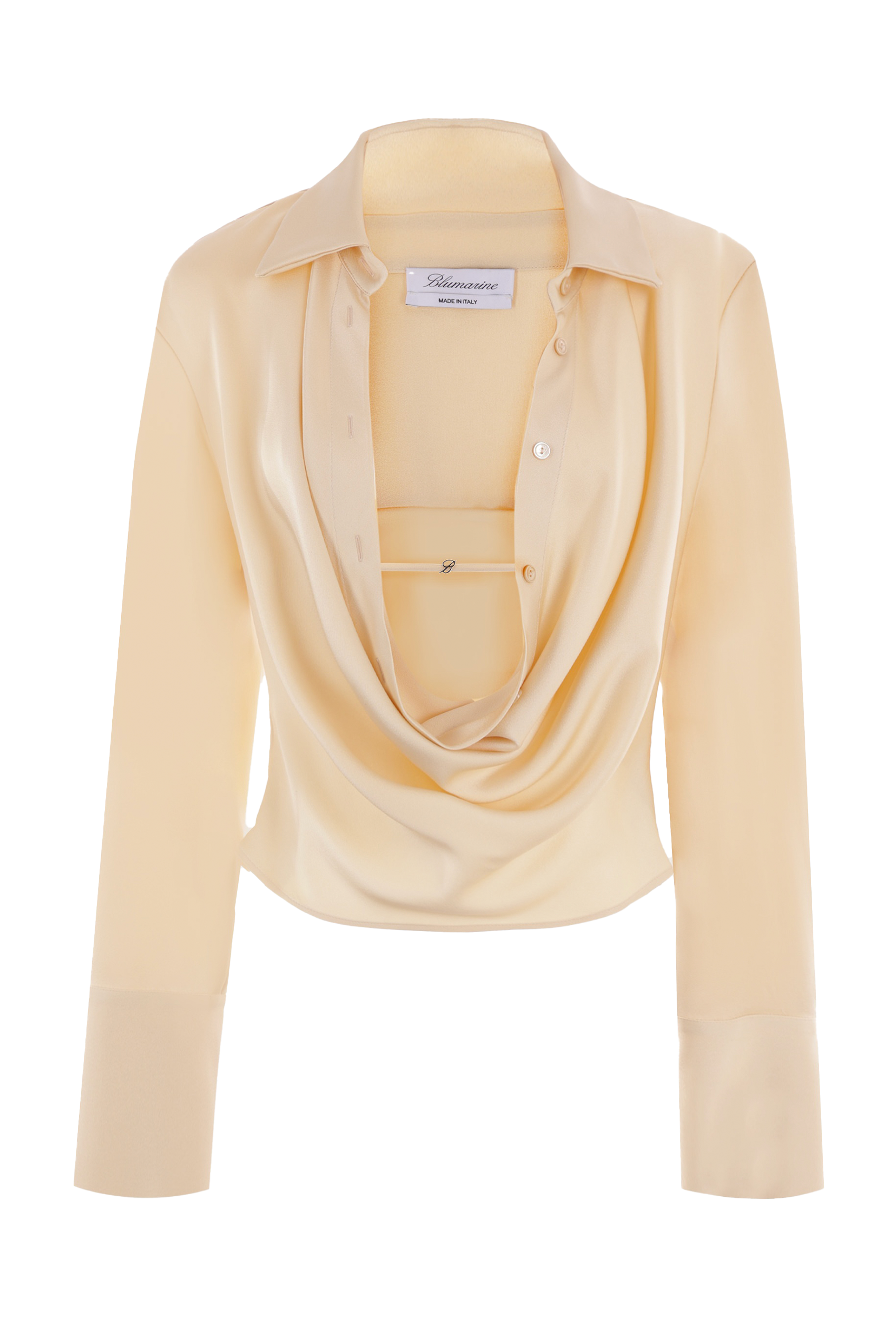 COWL COLLAR BLOUSE IN SATIN