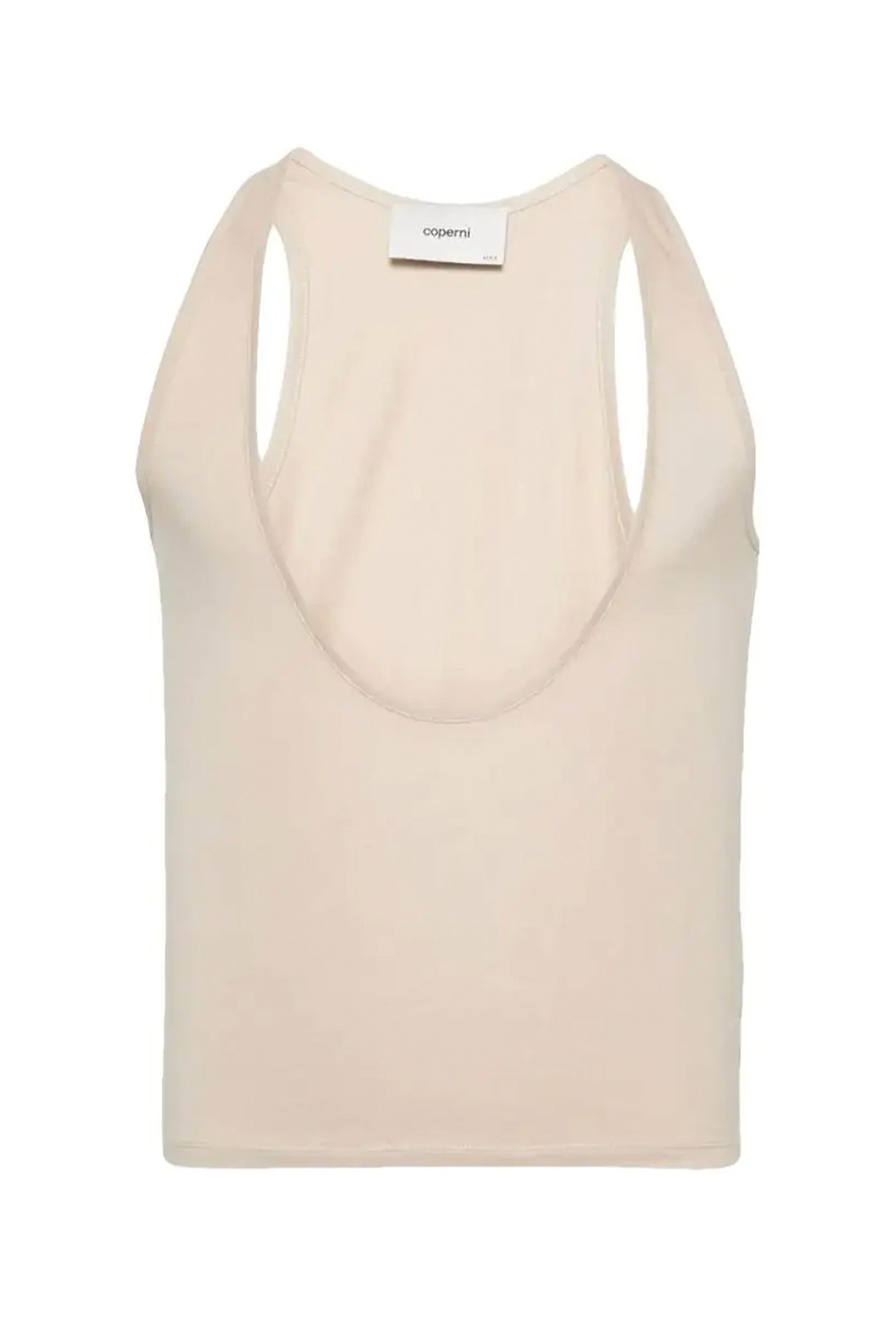 Deep Cut Tank Top Beige