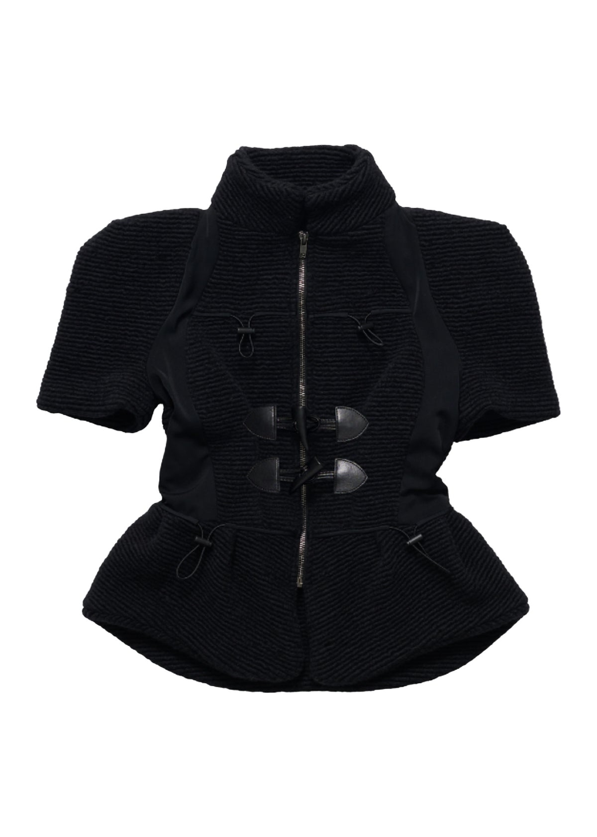 FLEECE CORDLOCK TOP - BLACK