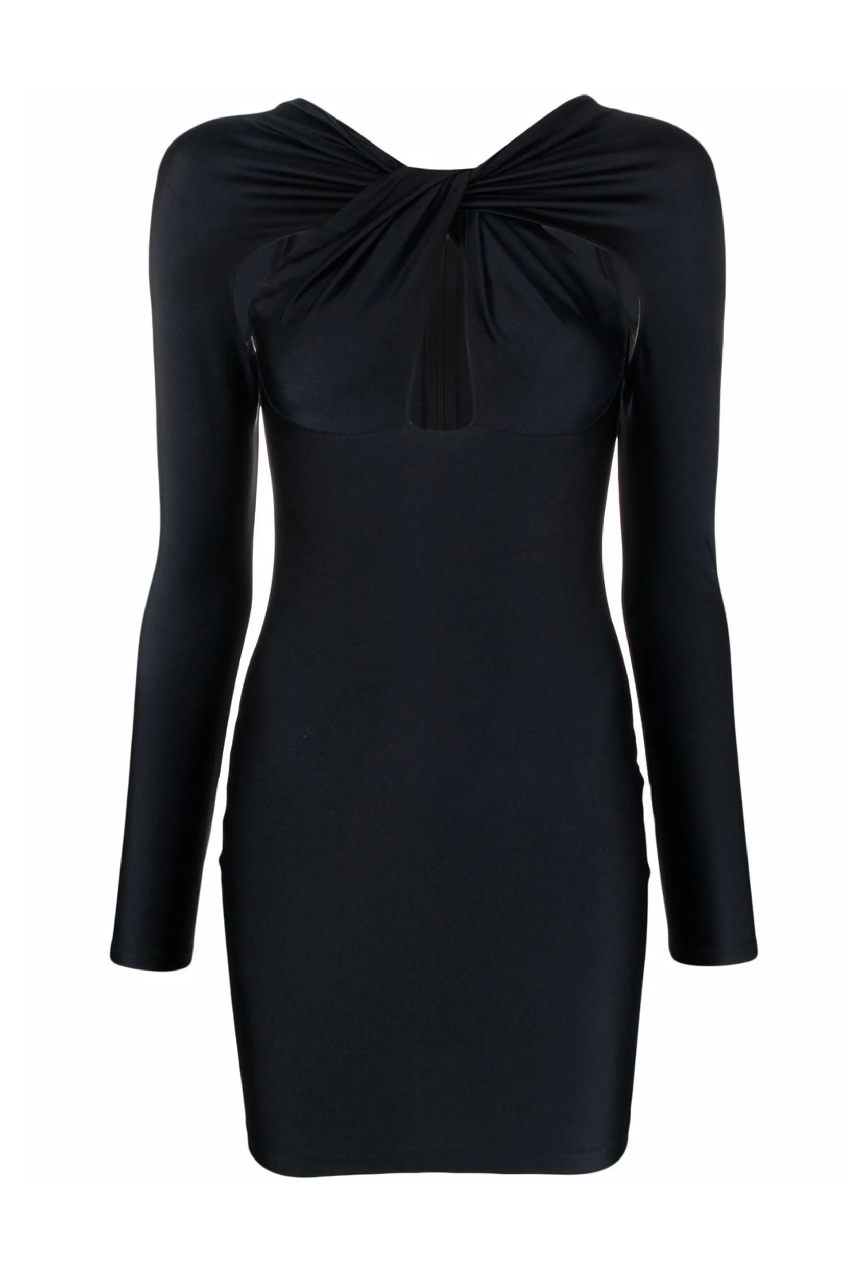 Twisted Cut-Out Jersey Dress Long Sleeves
