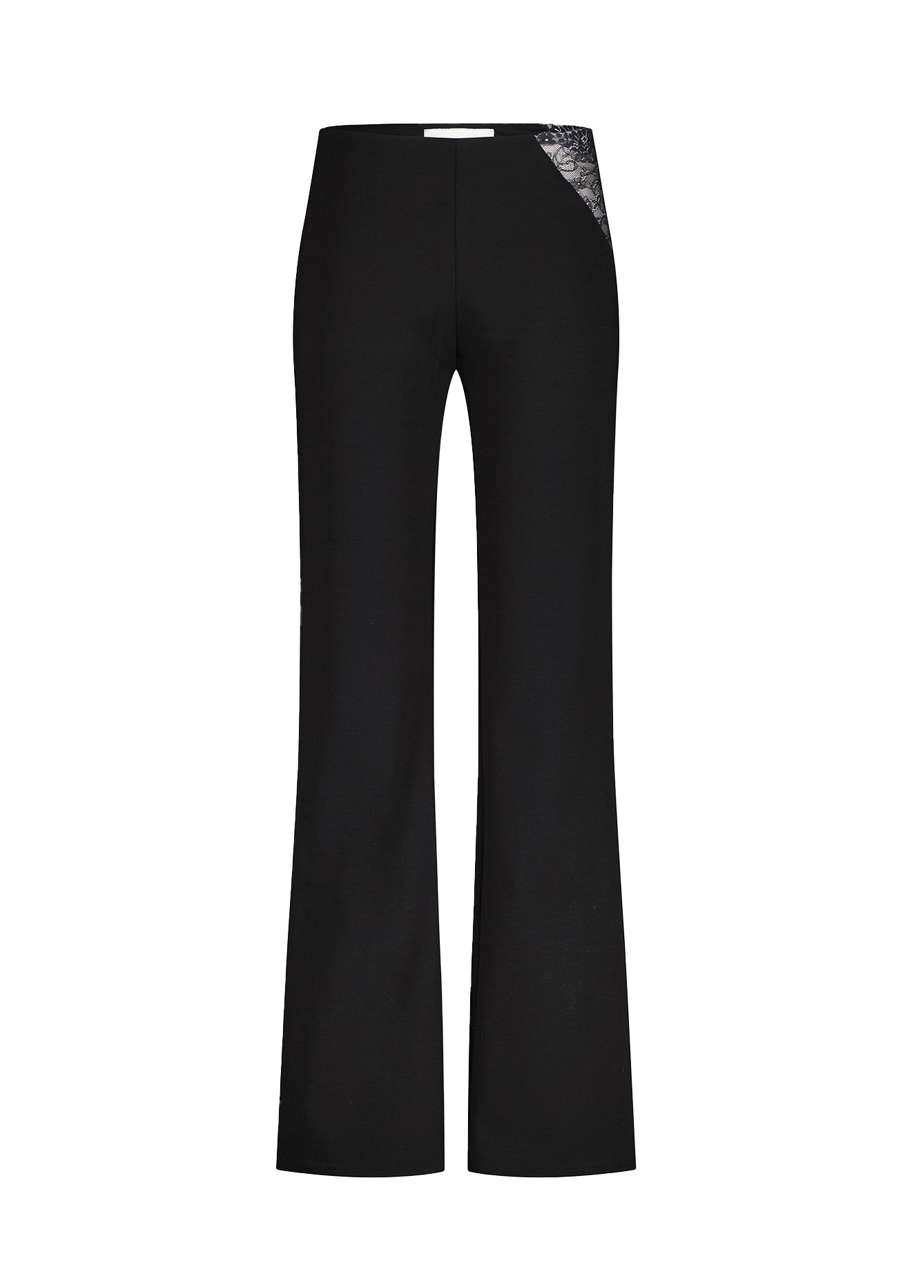 STRAIGHT LEG LEGGINGS WITH LACE HIP CUTOUT