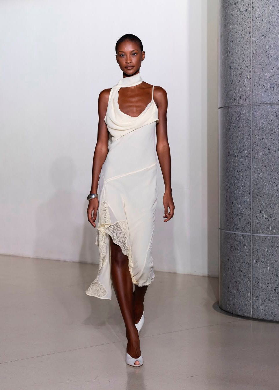Ivory Vaillant Studio dress for modern wedding guest dressing