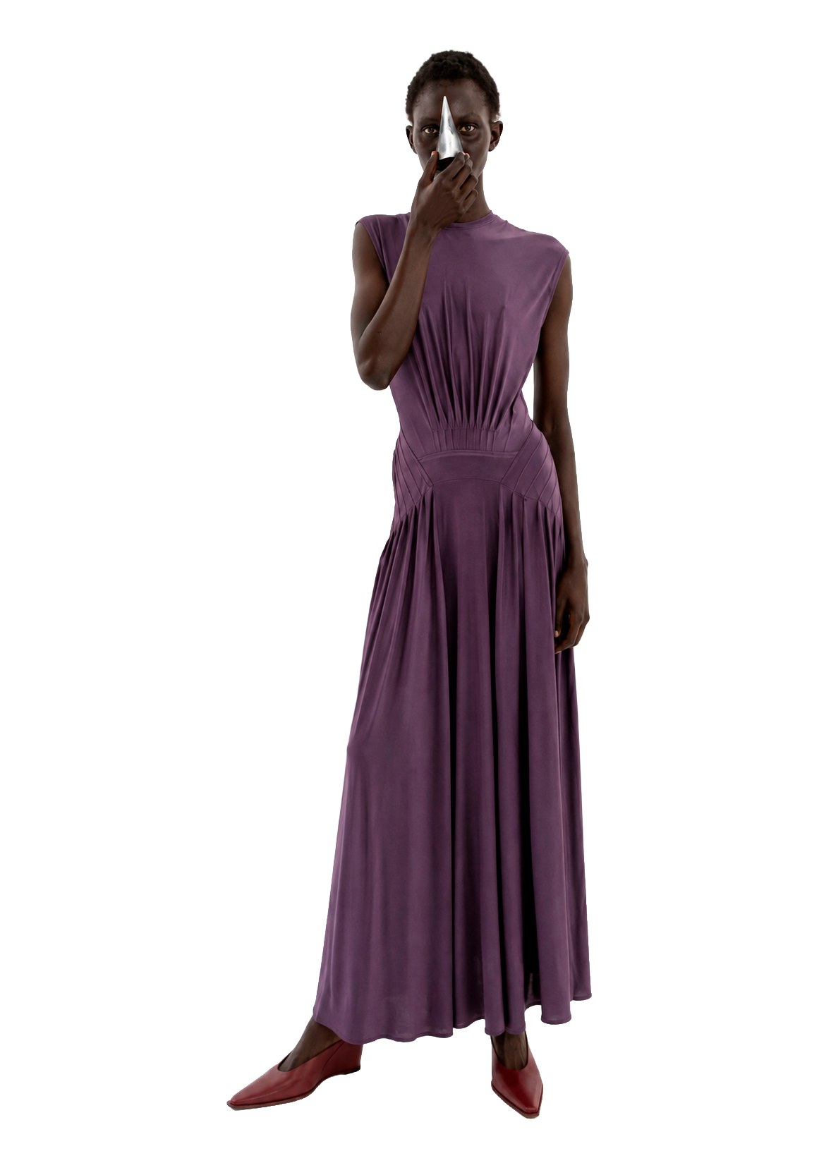MARION PLEATED LONG DRESS