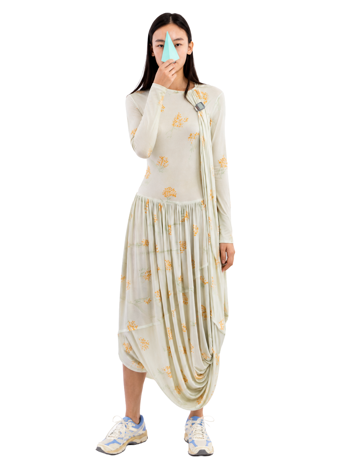 HATOUM DRAPED DRESS - COLORFUL PRINT